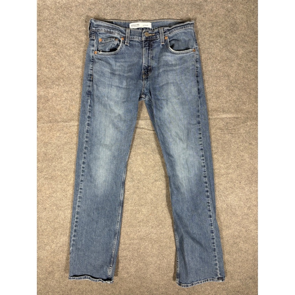 Signature by Levi Strauss S61 Relaxed Fit Mens Jeans Medium Wash Blue 30x32